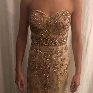 Jovani beaded nude dress